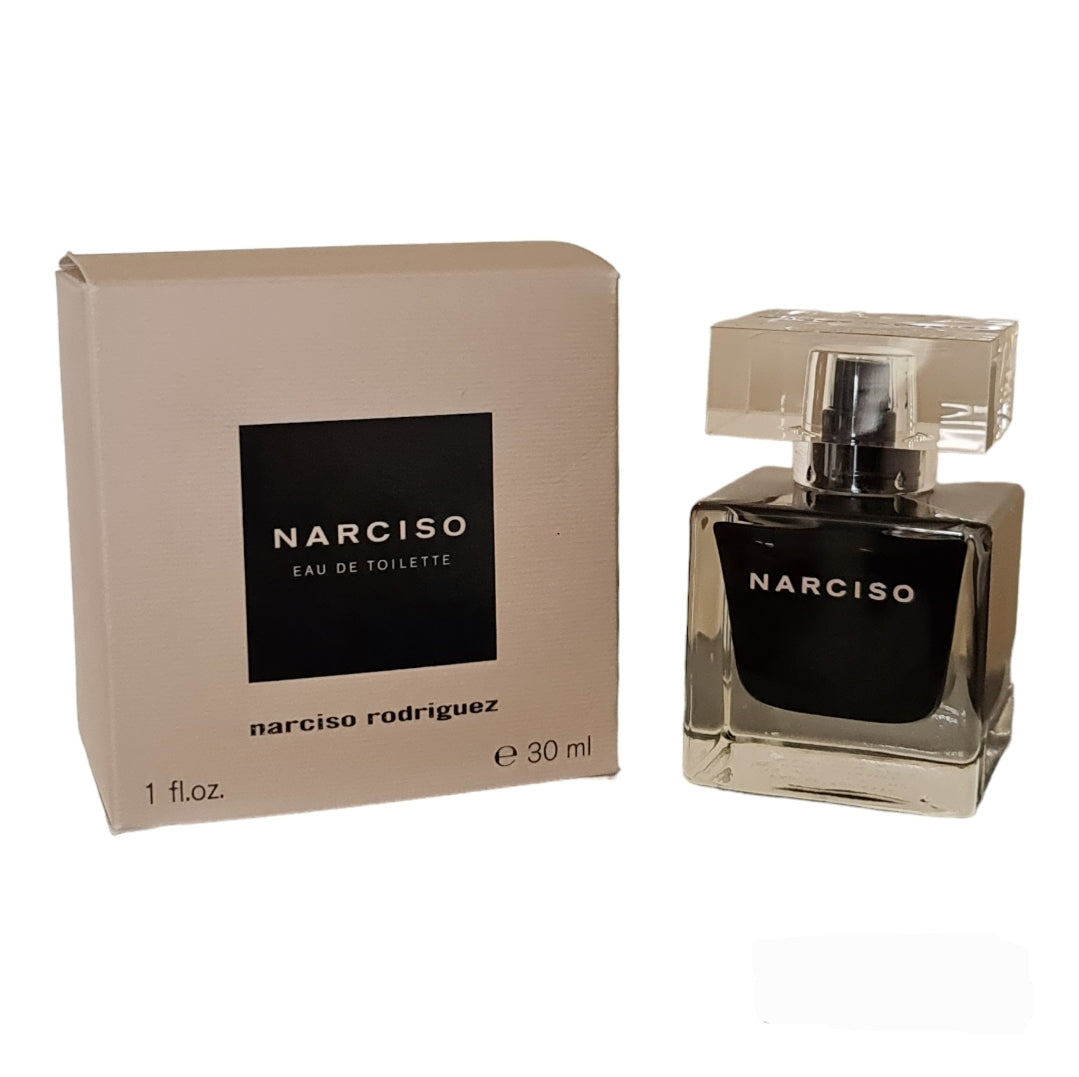 Narciso Rodriguez Eau De Toilette 30ml (Womens) See description. Photo of box and bottle, perfume, scent, cologne and fragrance. 