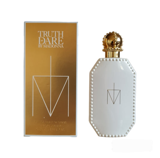 Madonna Truth or Dare Eau De Parfum 30ml. Front photo showing bottle and perfume bottle.