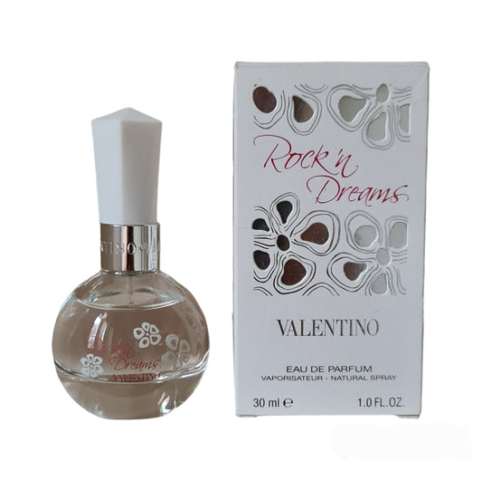 Valentino Rock'n'Dream Eau de Parfum 30ml. Front photo showing perfume box and bottle.