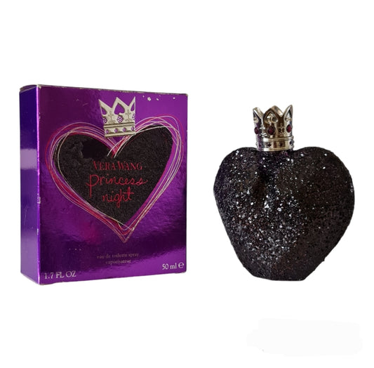 Vera Wang Princess Night Eau de Toilette 50ml. See description. Front angled photo of perfume bottle and box.