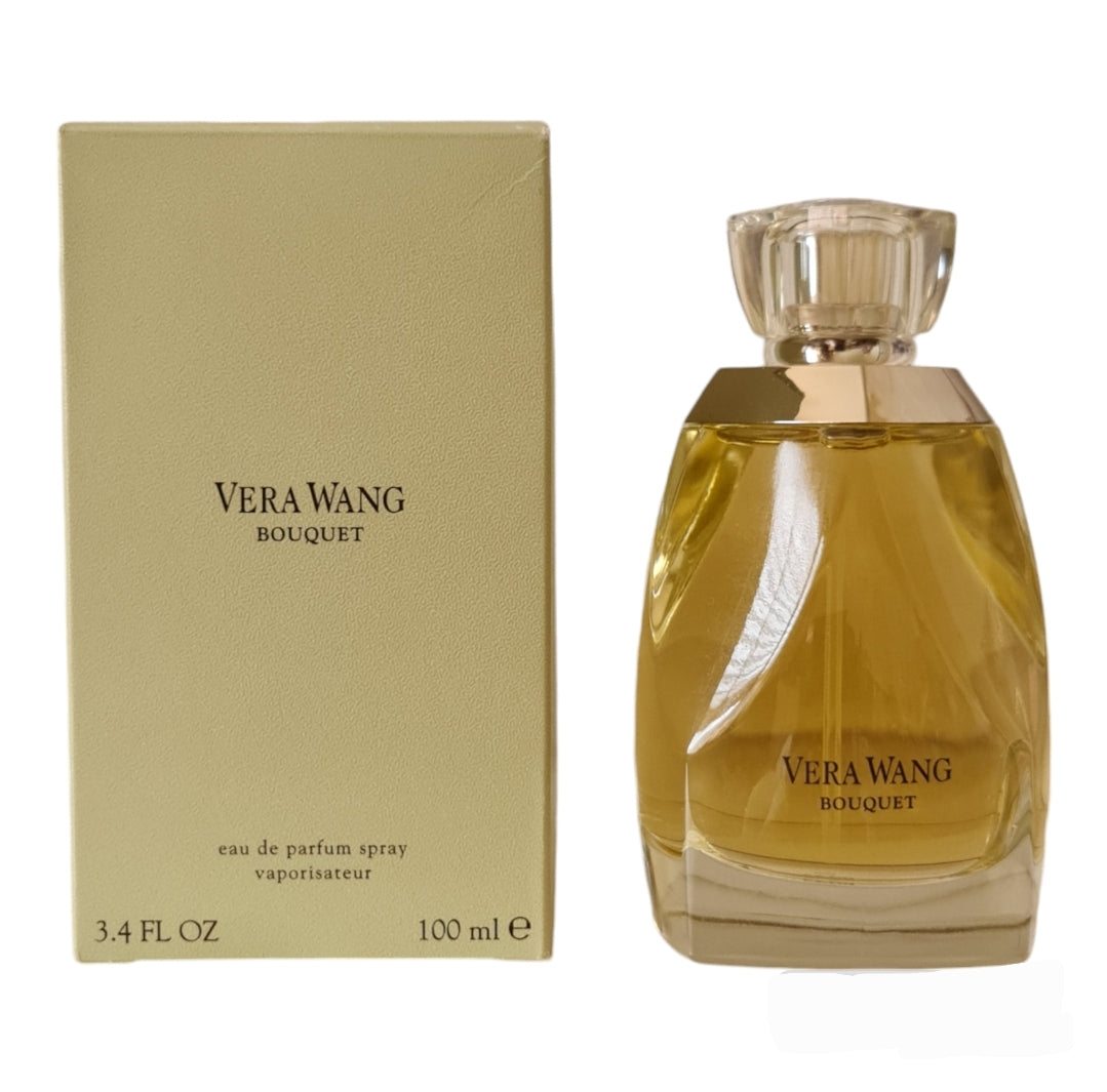 Vera Wang Bouquet Eau de Parfum 100ml. Front photo showing the perfume box and bottle.