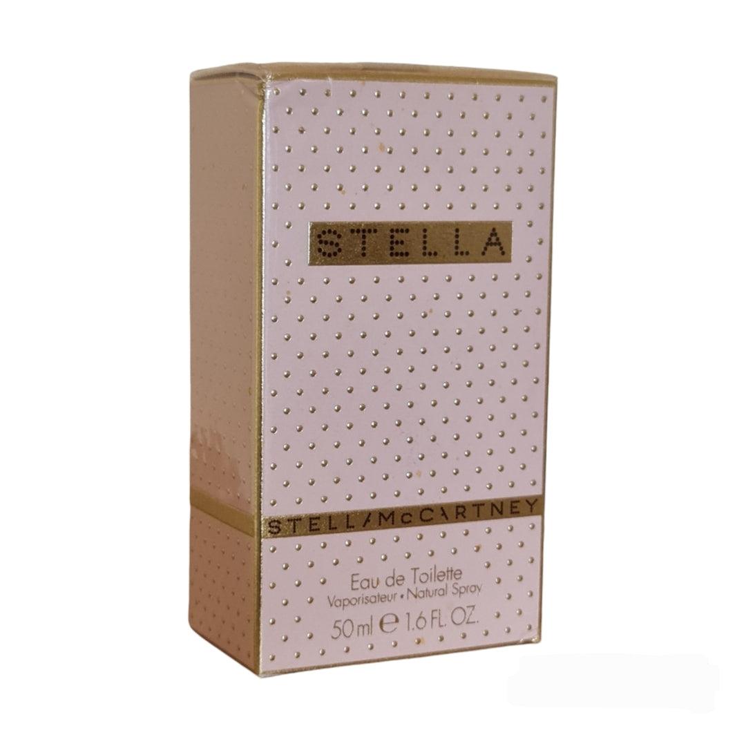 Stella McCartney Stella Eau de Toilette 50ml. Angled photo of perfume box.