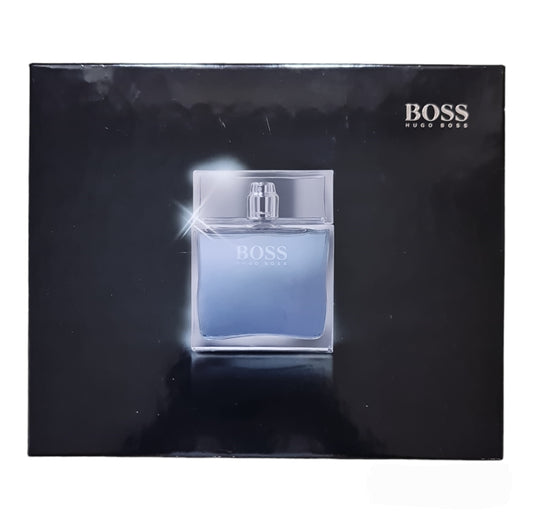 Hugo Boss Pure Eau De Toilette 75ml Gift Set. Front photo of perfume gift set box.