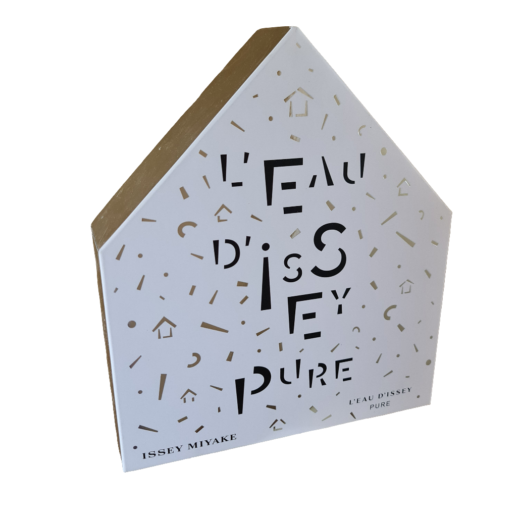 Another photo showing front of gift box.