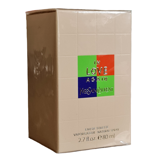 Yves Saint Laurent La Collection In Love Again Eau de Toilette 80ml. Front angled photo of perfume box.