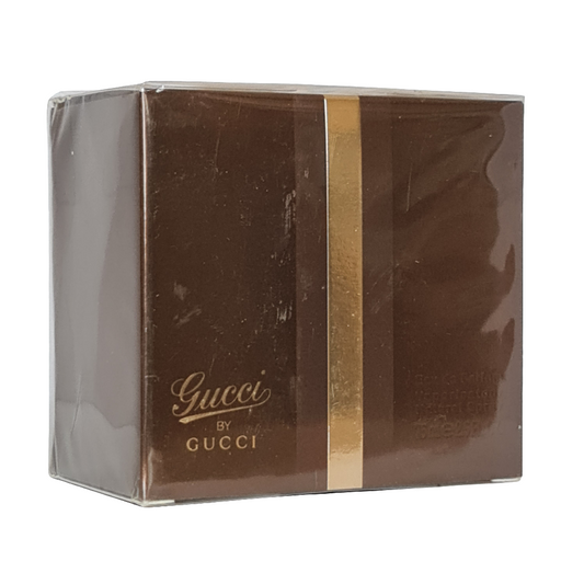 Gucci by Gucci Eau de Parfum 75ml. Slightly Imperfect Box. Front angled photo of perfume box.