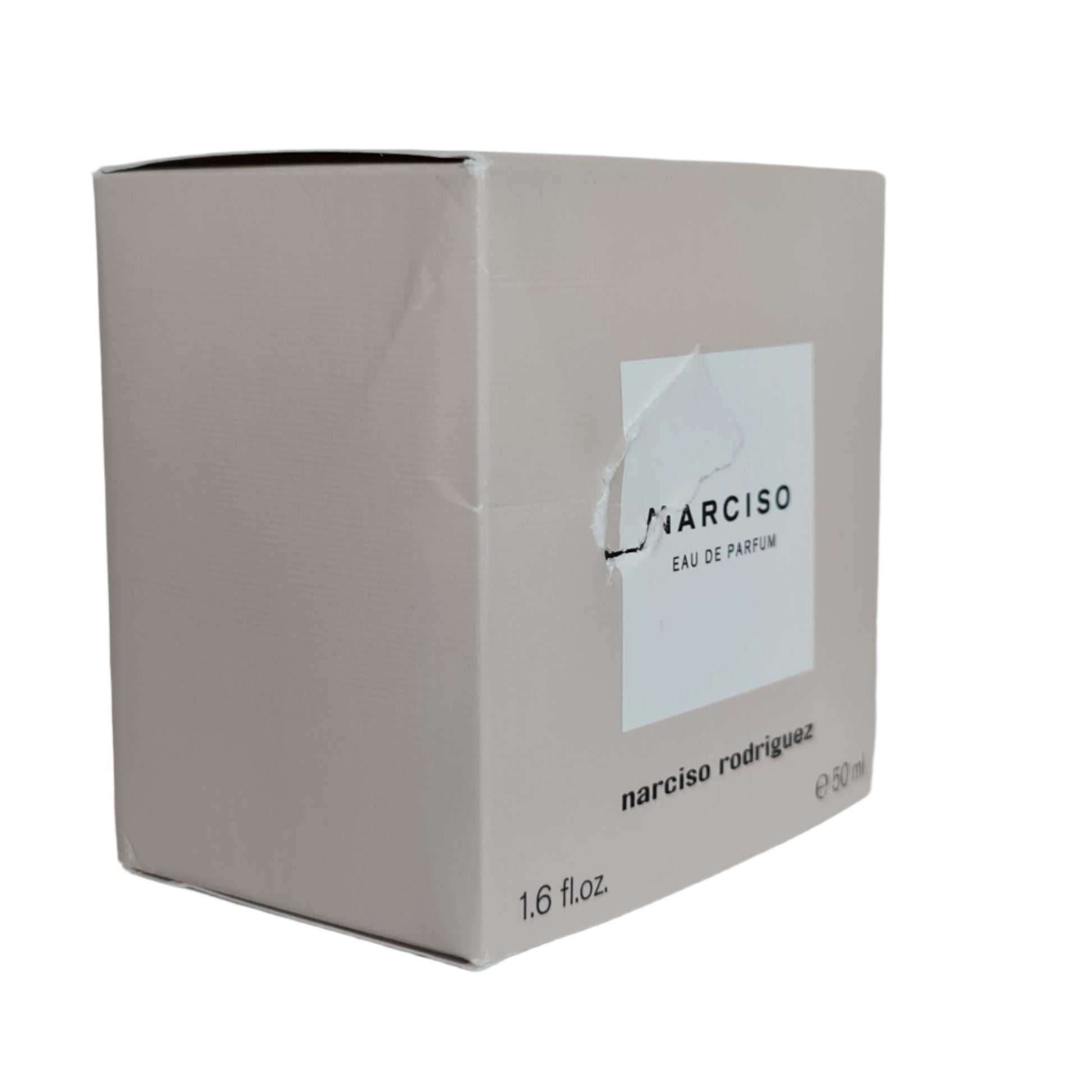 Photo of perfume box at a angle.
