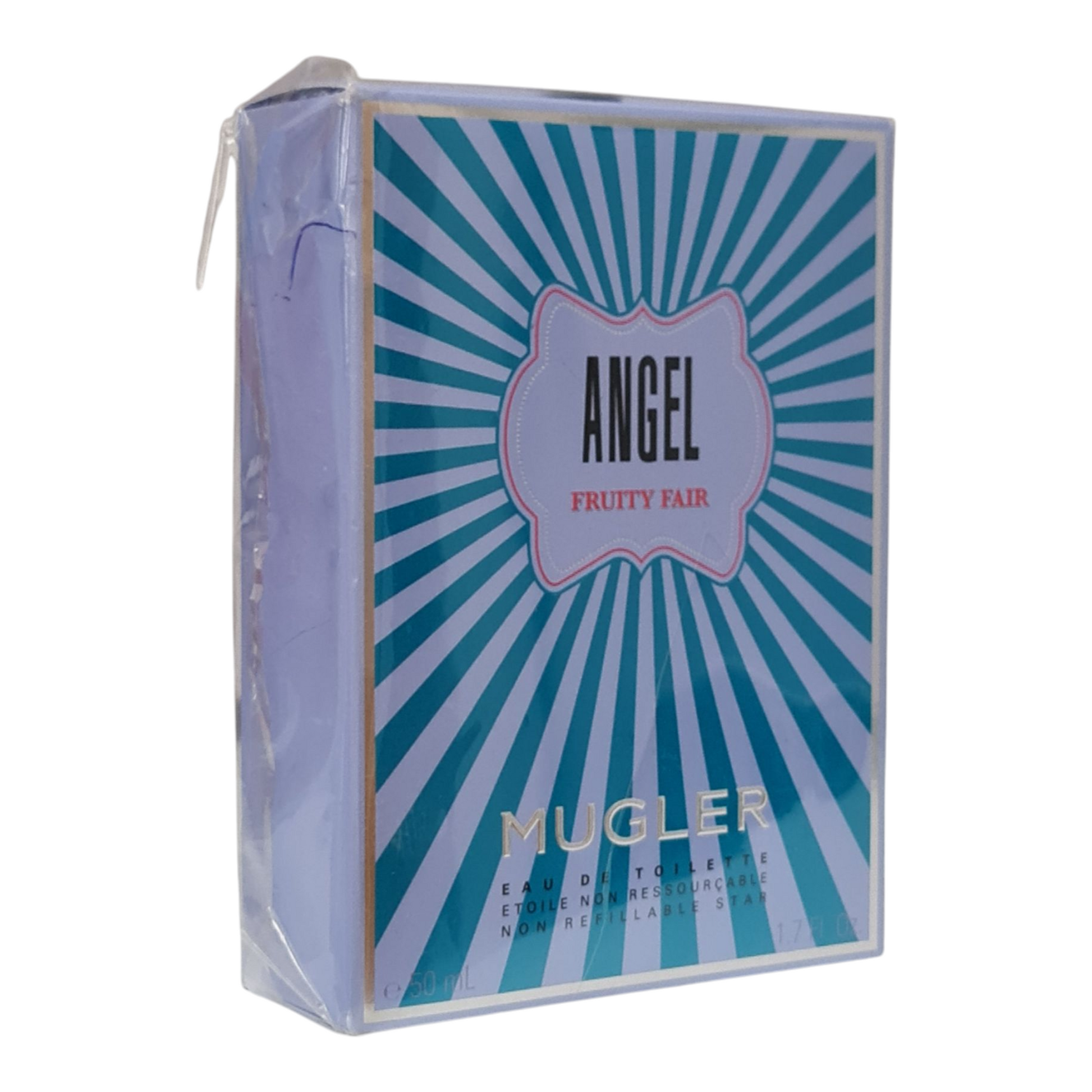 Mugler Angel Fruity Fair Eau de Toilette 50ml. Imperfect Cellophane. Second front angled photo.