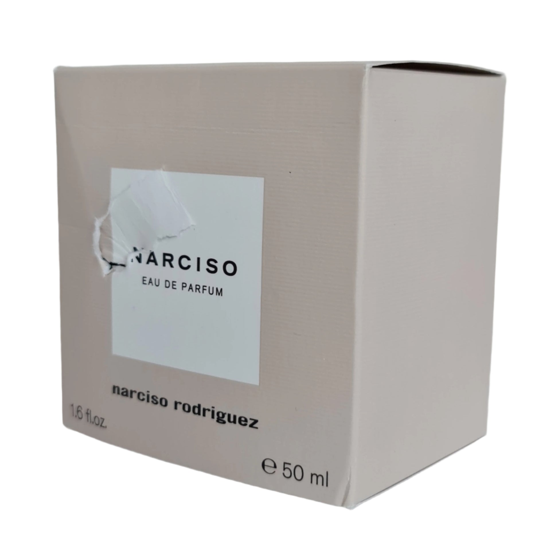 Angled photo of perfume box.