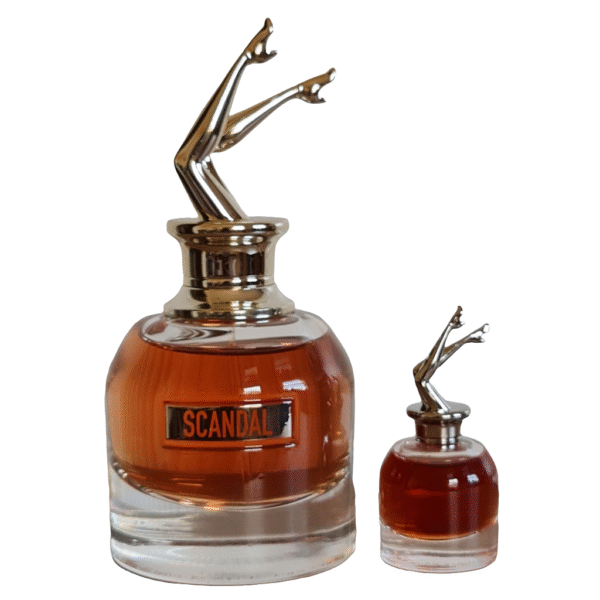 jean paul gaultier scandal eau de parfum 50ml gift set. Two bottles side by side.