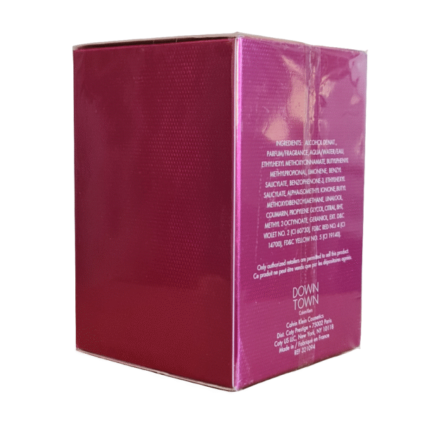 calvin klein eternity down town eau de parfum 90ml. imperfect sealed box. Second back of box photo.