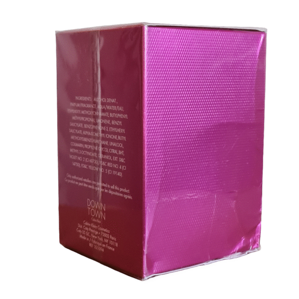 calvin klein eternity down town eau de parfum 90ml. imperfect sealed box. Back of box photo.
