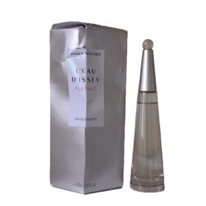 issey miyake l'eau d'issey florale eau de toilette 50ml. Box and bottle side by side photo.