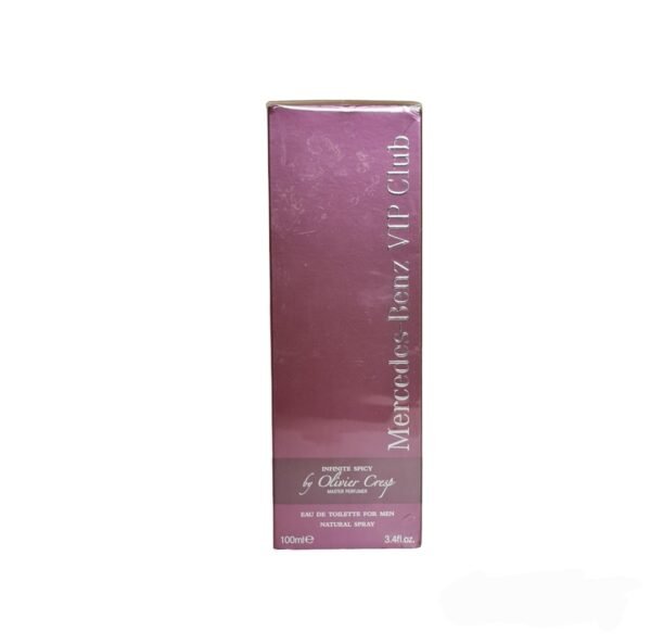 Mercedes-Benz VIP Club Infinite Spicy Eau de Toilette 100ml Pour Homme. Photo showing front of the box.