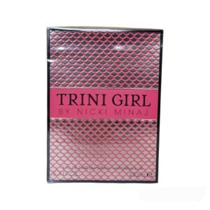 trini girl by nicki minaj eau de parfum 100ml. imperfect box. see description. Front of perfume box.