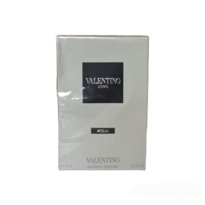 Valentino Uomo Acqua Eau de Toilette 75ml packaging box with the product name and the number ofml indicated, in imperfect condition.