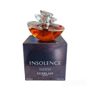 Guerlain Insolence Eau de Toilette 100ml. Imperfect Unsealed Box. See Description. Perfume bottle on box.