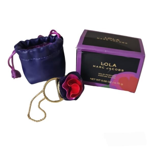 Marc Jacobs Lola Solid Perfume Parfum 75g ring on small chain. Imperfect Unsealed Box. See Description.