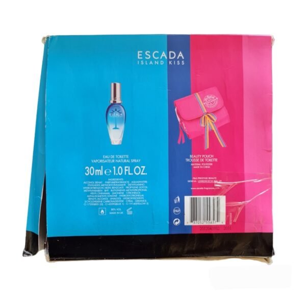 escada island kiss eau de toilette 30ml spray & beauty pouch
