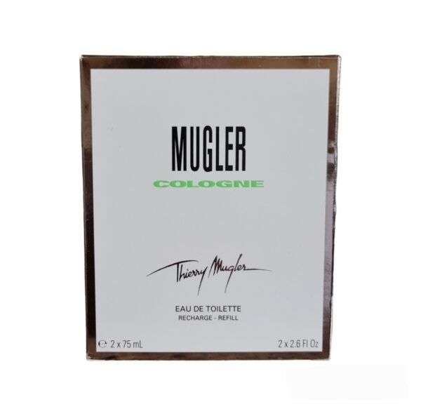 mugler cologne eau de toilette 150ml recharge refill. Front photo of box.