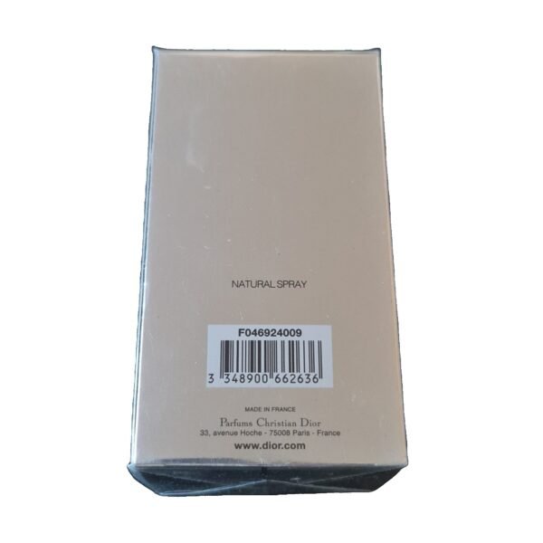 Dior Homme Silver Stem Eau de Toilette 100ml. Back of perfume box.