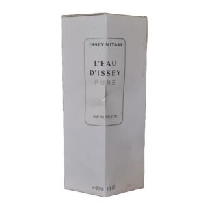 issey miyake pure eau de toilette 90ml. Front photo of perfume box.