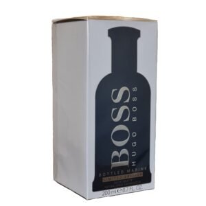 hugo boss boss bottled marine eau de toilette 200ml. Front angled photo of perfume box.