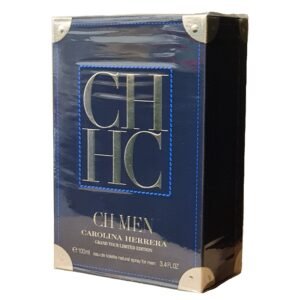carolina herrera ch men grand tour eau de toilette 100ml. Front angled photo of blue fragrance box.