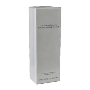 Donna Karan Cashmere Mist Eau de Toilette 50ml. Front angled photo of perfume box.