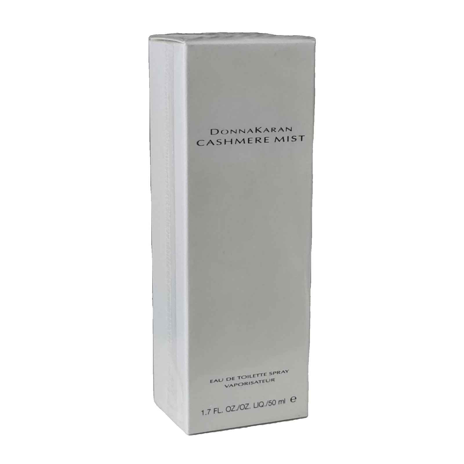 Donna Karan Cashmere Mist Eau de Toilette 50ml Donna Karan Cashmere Mist Eau de Toilette 50ml. Front angled photo of perfume box.
