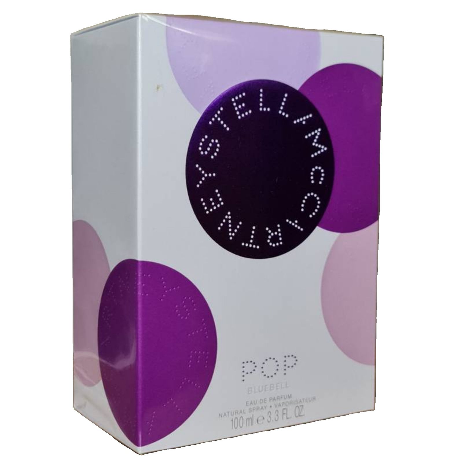 Stella McCartney Pop Bluebell Eau de Parfum 100ml stella mccartney pop bluebell eau de parfum 100ml. Frony angled photo of perfume box.
