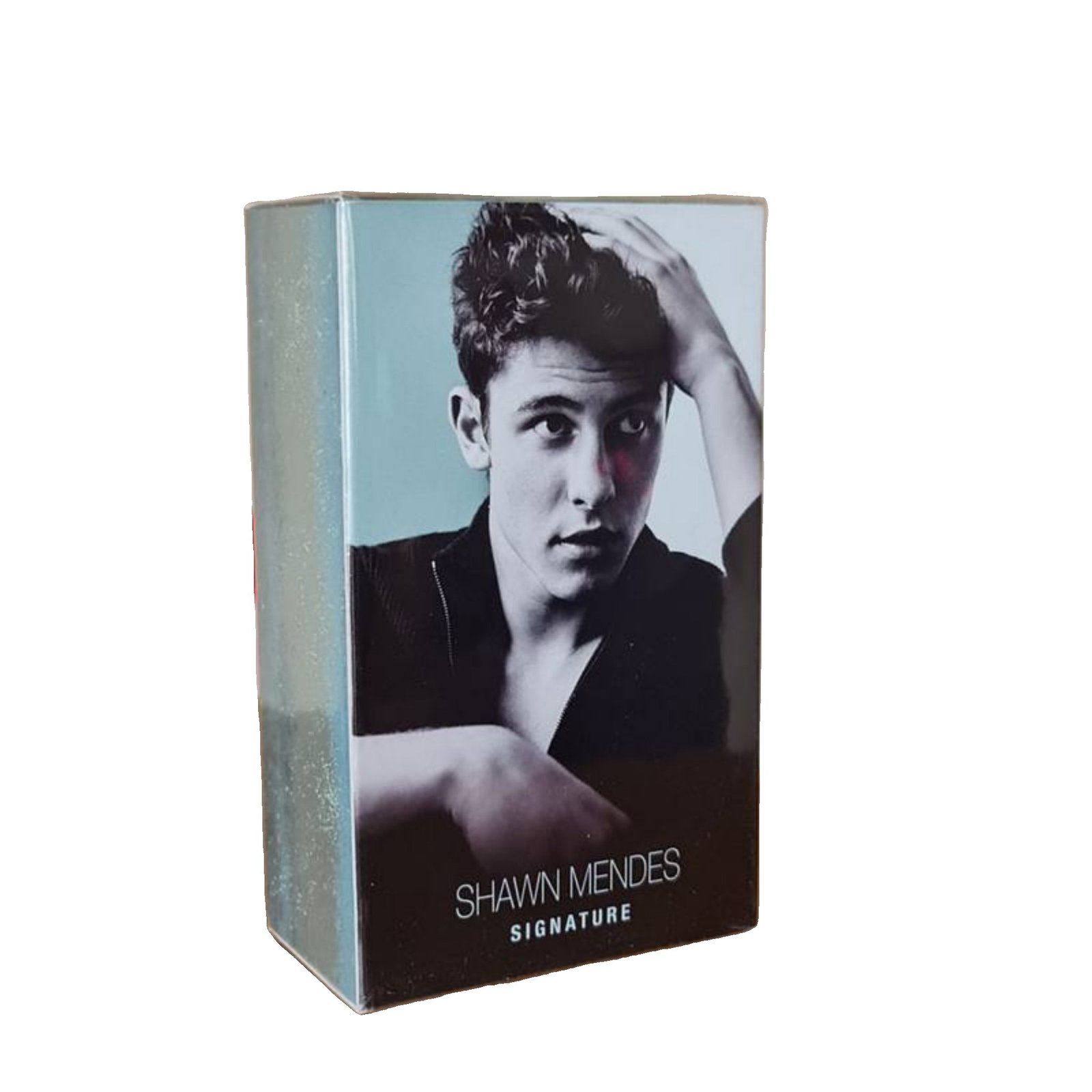 Shawn Mendes Signature Eau de Parfum 100ml shawn mendes signature eau de parfum 100ml. Back of fragrance box showing graphic.
