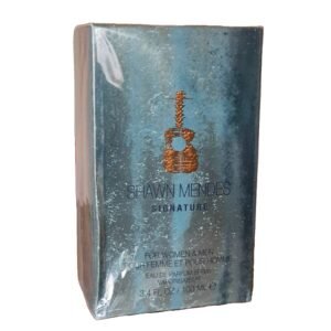 shawn mendes signature eau de parfum 100ml. Front angled photo of cover of box,