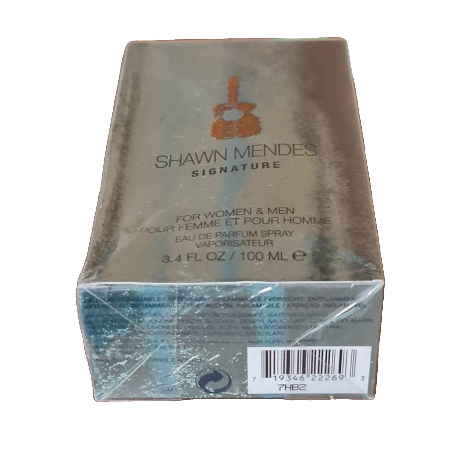 Shawn Mendes Signature Eau de Parfum 100ml shawn mendes signature eau de parfum 100ml. Image of box lying flat.