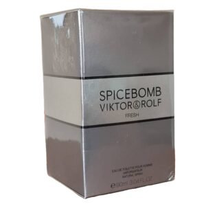 viktor&rolf spicebomb fresh eau de toilette 90ml. Front photo showing two sides of grey box.
