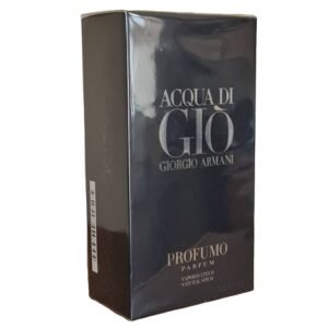 giorgio armani acqua di gio profumo parfum 125ml. Front angled photo of black fragrance box.