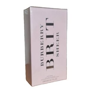 Burberry Brit Sheer Eau de Toilette 200ml. Pink box showing two sides.