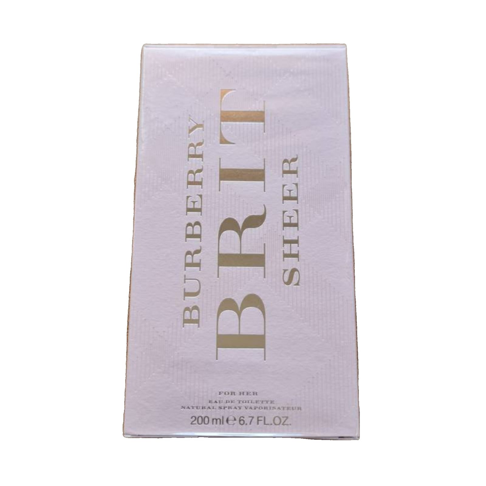burberry brit sheer (2015) eau de toilette 200ml burberry brit sheer (2015) eau de toilette 200ml. Box lying flat.