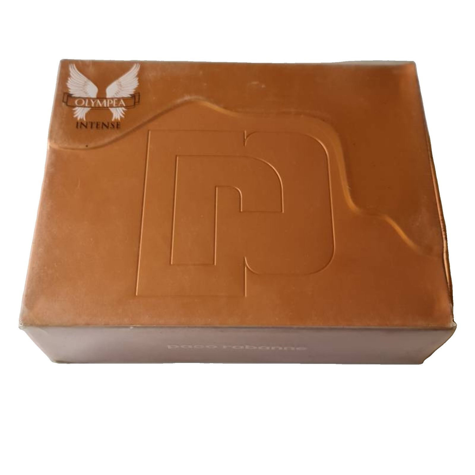 paco rabanne olympea eau de parfum intense 100ml 2 piece gift set paco rabanne olympea eau de parfum intense 100ml 2 piece gift set. Photo showing item with sleeve around it.