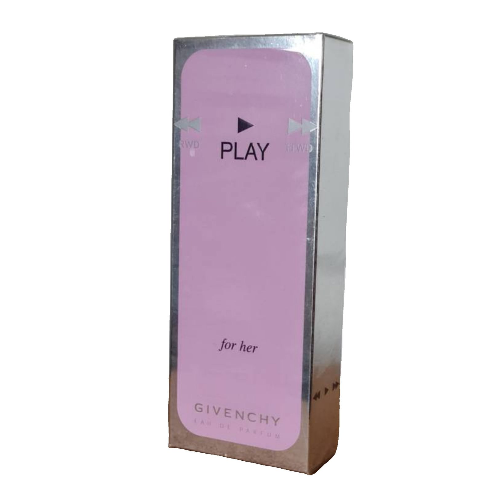 Givenchy Play For Her Eau de Toilette 75ml givenchy play for her eau de toilette 75ml. Second front angled photo of perfume box.