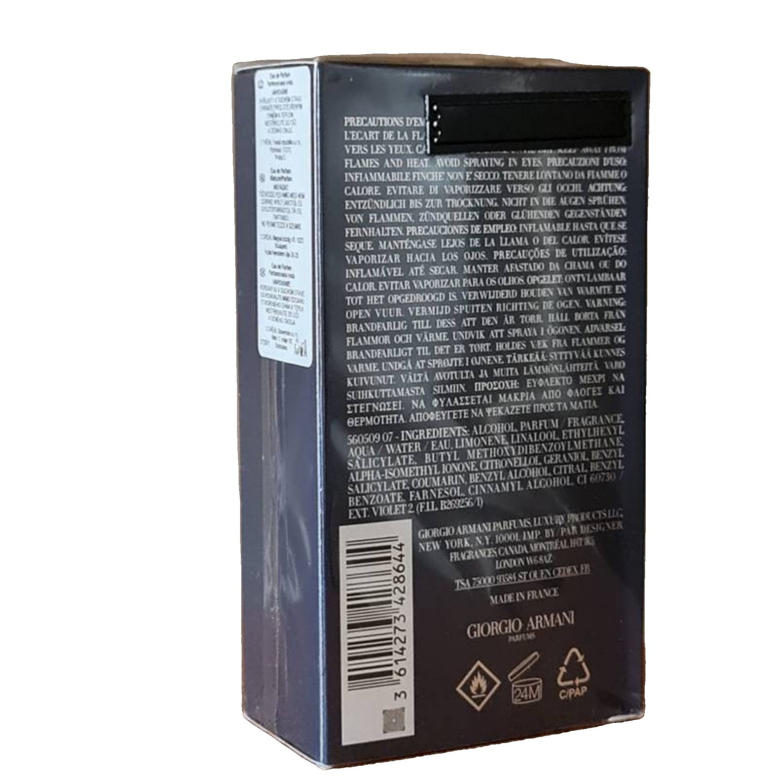 giorgio armani acqua di giorgio profondo light eau de parfum 75ml giorgio armani acqua di giorgio profondo light eau de parfum 75ml. Back of the perfume box.