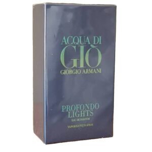 giorgio armani acqua di giorgio profondo light eau de parfum 75ml. Front angled photo of the blue fragrance box.