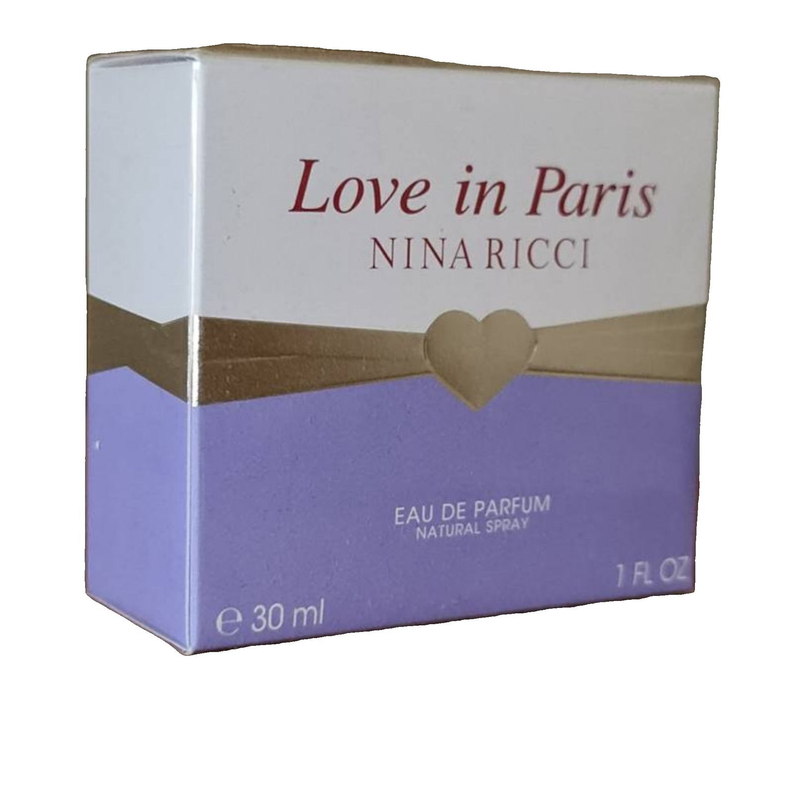 Nina Ricci Love in Paris Eau de Parfum 30ml nina ricci love in paris eau de parfum 30ml. Front angled photo of the perfume box.