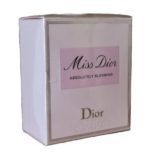 dior miss dior absolutely blooming eau de parfum 30ml. Front angled photo of the perfume box.