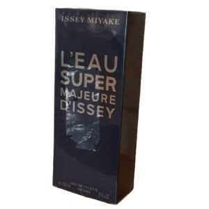 issey miyake l'eau super majeure d'issey eau de toilette intense 150ml. Front angled photo showing sticker residue.