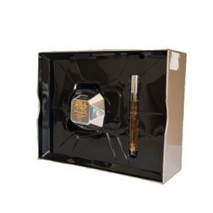 paco rabanne lady million lucky edp 80ml + edp 10ml travel spray. Internal of fragrance gift box.