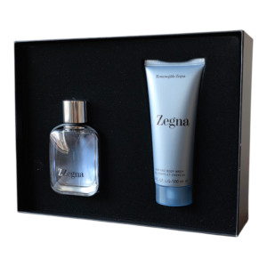 ermenegildo zegna z zegna 2pc gift set. Photo showing internal of gift box.