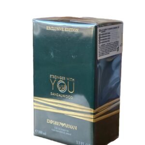 armani stronger with you sandalwood exclusive eau de parfum 100ml. Front angled photo.