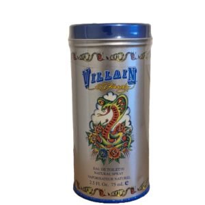 Ed Hardy Villain Eau de Toilette 75ml. Front photo of perfume box.