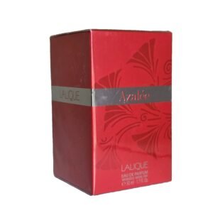 Lalique Azalea Eau de Parfum 50ml. Photo showing two sides of the fragrance box.